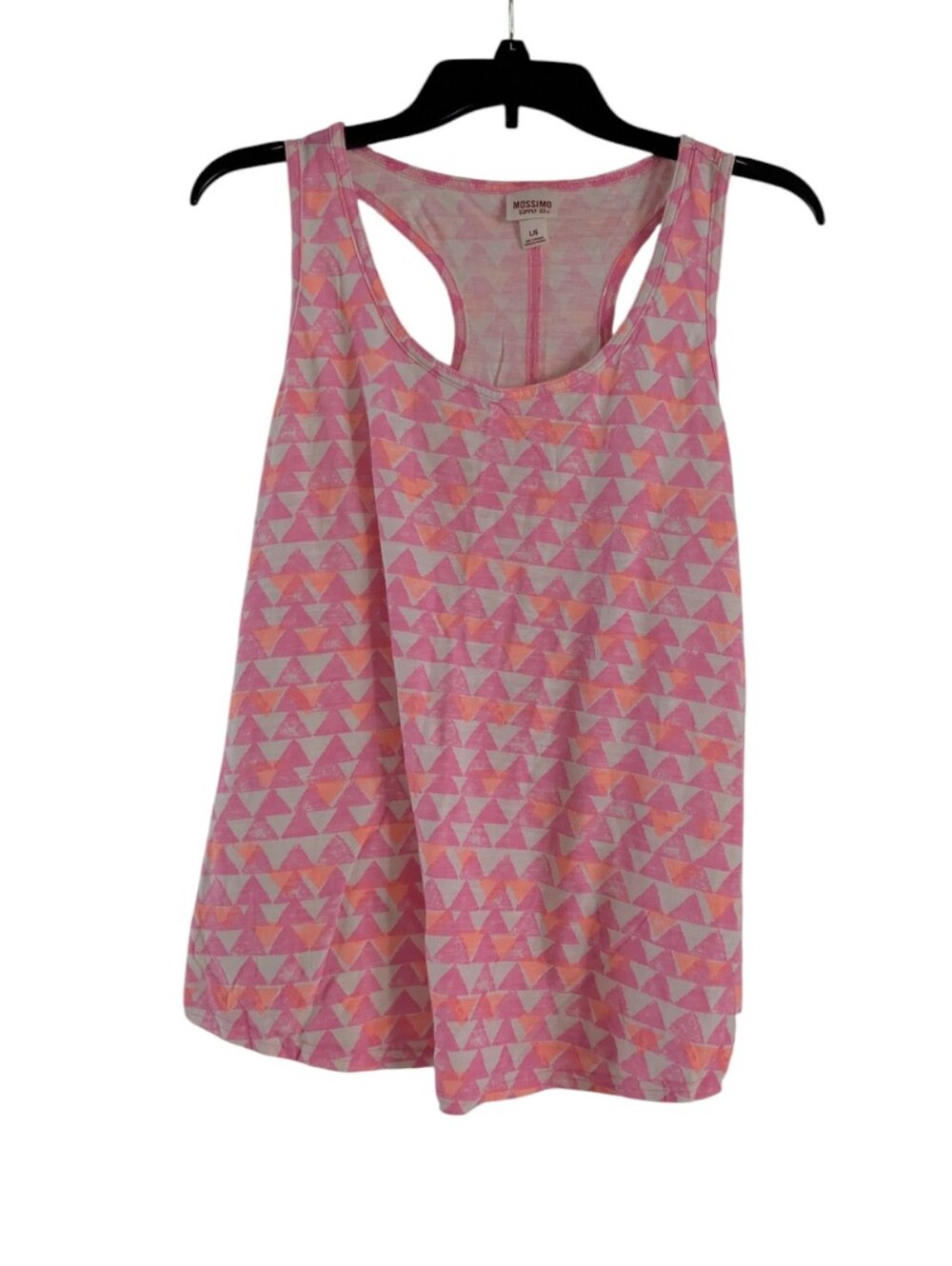 Mossimo Supply Co. Pink & Orange Triangle Racerback Tank Top Size L